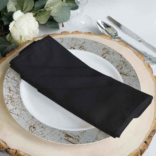 5 Pack 100% Cotton 20"x20" Napkins Black - Commercial Grade Cloth Napkins - NestOCart
