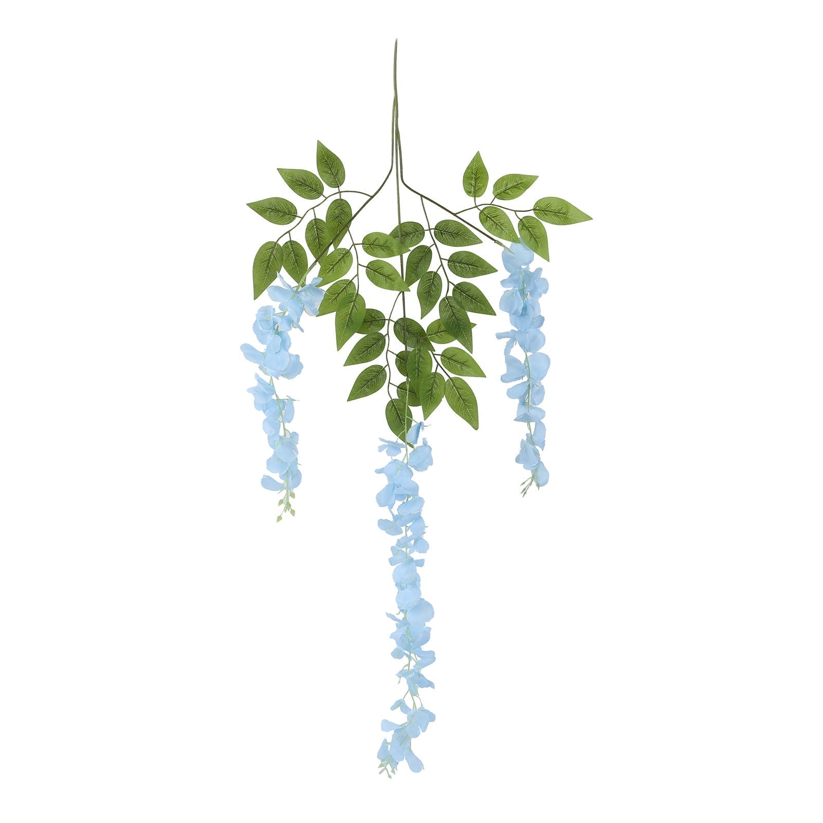 5 Pack 44" Silk Hanging Wisteria Flower Garland Vines in Light Blue, 3 Strands in 1 Bush - Bell Racket Store