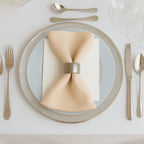 5 Pack Beige Scuba Napkins â€“ 17"x17", Wrinkle - Free & Stain Resistant Cloth Napkins - Bell Racket Store