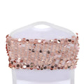 5 Pack Big Payette Sequin 13"x10" Chair Sash Bands Blush - Stylish Glittering Decor for Weddings & Gatherings