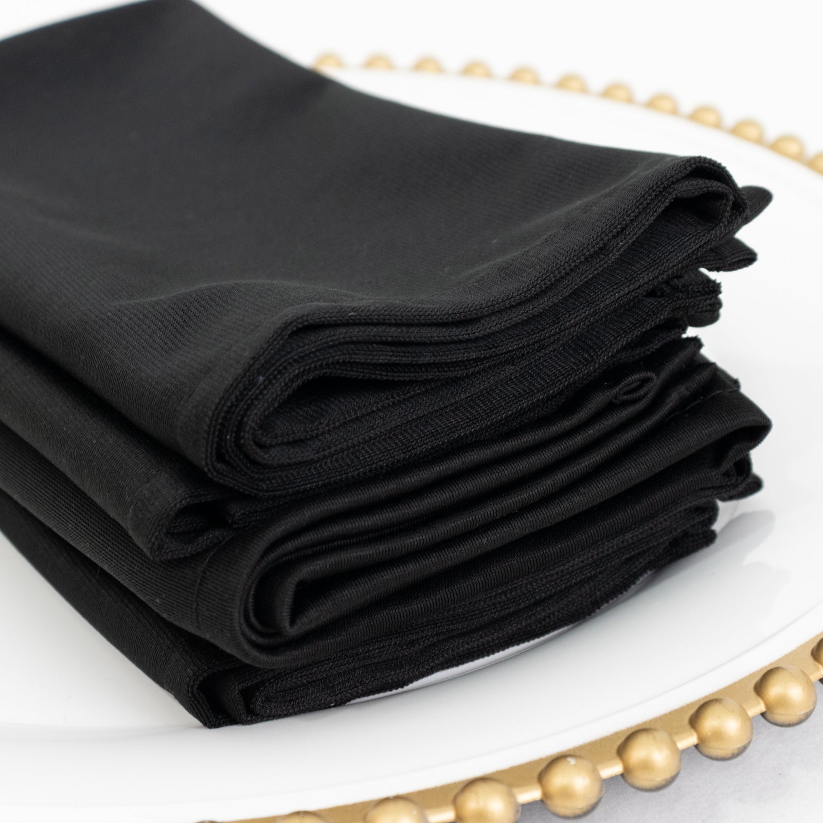 5 Pack Black Scuba Napkins â€“ 17"x17", Wrinkle - Free & Stain Resistant Cloth Napkins - Bell Racket Store