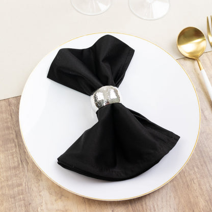 5 Pack Black Scuba Napkins â€“ 17"x17", Wrinkle - Free & Stain Resistant Cloth Napkins - Bell Racket Store