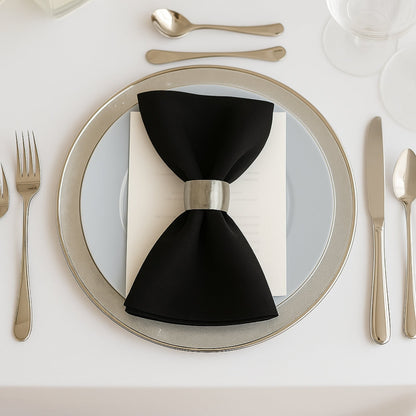 5 Pack Black Scuba Napkins â€“ 17"x17", Wrinkle - Free & Stain Resistant Cloth Napkins - Bell Racket Store