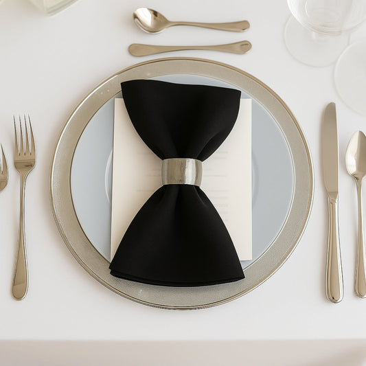 5 Pack Black Scuba Napkins â€“ 17"x17", Wrinkle - Free & Stain Resistant Cloth Napkins - Bell Racket Store