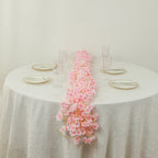 5 Pack Blush Artificial Cherry Blossom Floral Garland, 6ft Silk Flower Hanging Vines - Bell Racket Store