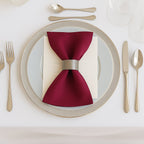 5 Pack Burgundy Scuba Napkins â€“ 17"x17", Wrinkle - Free & Stain Resistant Cloth Napkins - Bell Racket Store