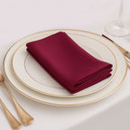 5 Pack Burgundy Scuba Napkins â€“ 17"x17", Wrinkle - Free & Stain Resistant Cloth Napkins - Bell Racket Store