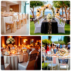 5 Pack Chair Sash Bands with Wave Embroidered Sequins Silver - Bell Racket Store