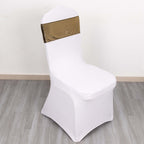 5 Pack Chair Sashes Shiny Foil Polyester 6"x108" Black/Gold - Stylish Disco Mirror Ball Event Decor - Bell Racket Store