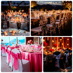 5 Pack Chair Sashes with Wave Embroidered Sequins Fuchsia/Silver 6"x88" - Bell Racket Store