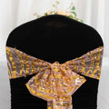 5 Pack Chair Sashes with Wave Embroidered Sequins Rose Gold/Gold 6"x88" - Bell Racket Store
