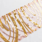 5 Pack Chair Sashes with Wave Embroidered Sequins Rose Gold/Gold 6"x88" - Bell Racket Store