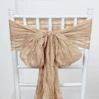 5 Pack Cheesecloth Gauze 16"x88" Chair Sashes Beige - Boho Chair Decorations - Bell Racket Store