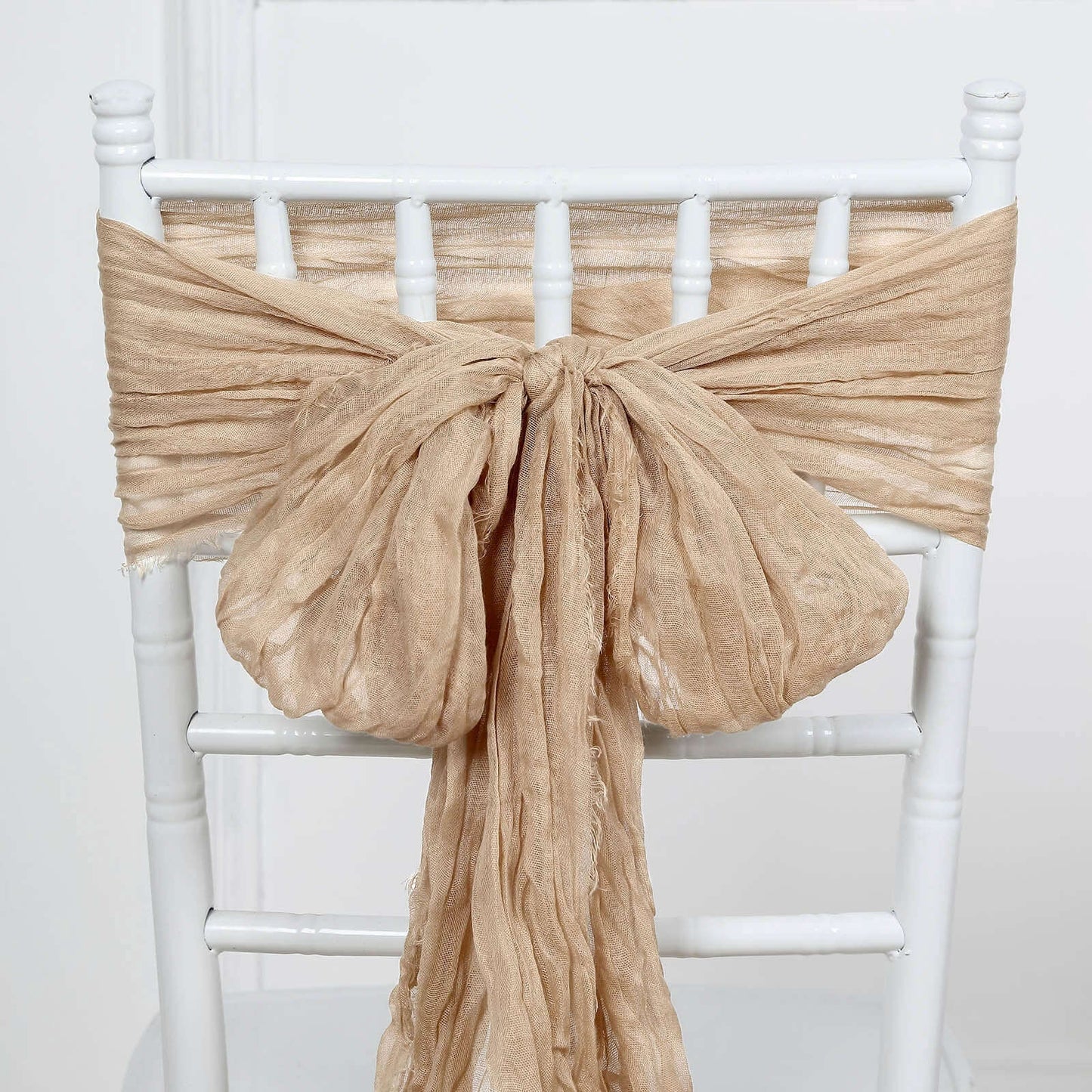 5 Pack Cheesecloth Gauze 16"x88" Chair Sashes Beige - Boho Chair Decorations - Bell Racket Store