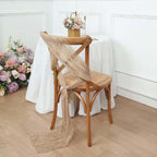 5 Pack Cheesecloth Gauze 16"x88" Chair Sashes Beige - Boho Chair Decorations - Bell Racket Store