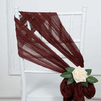 5 Pack Cheesecloth Gauze 16"x88" Chair Sashes Burgundy - Boho Chair Decorations - Bell Racket Store