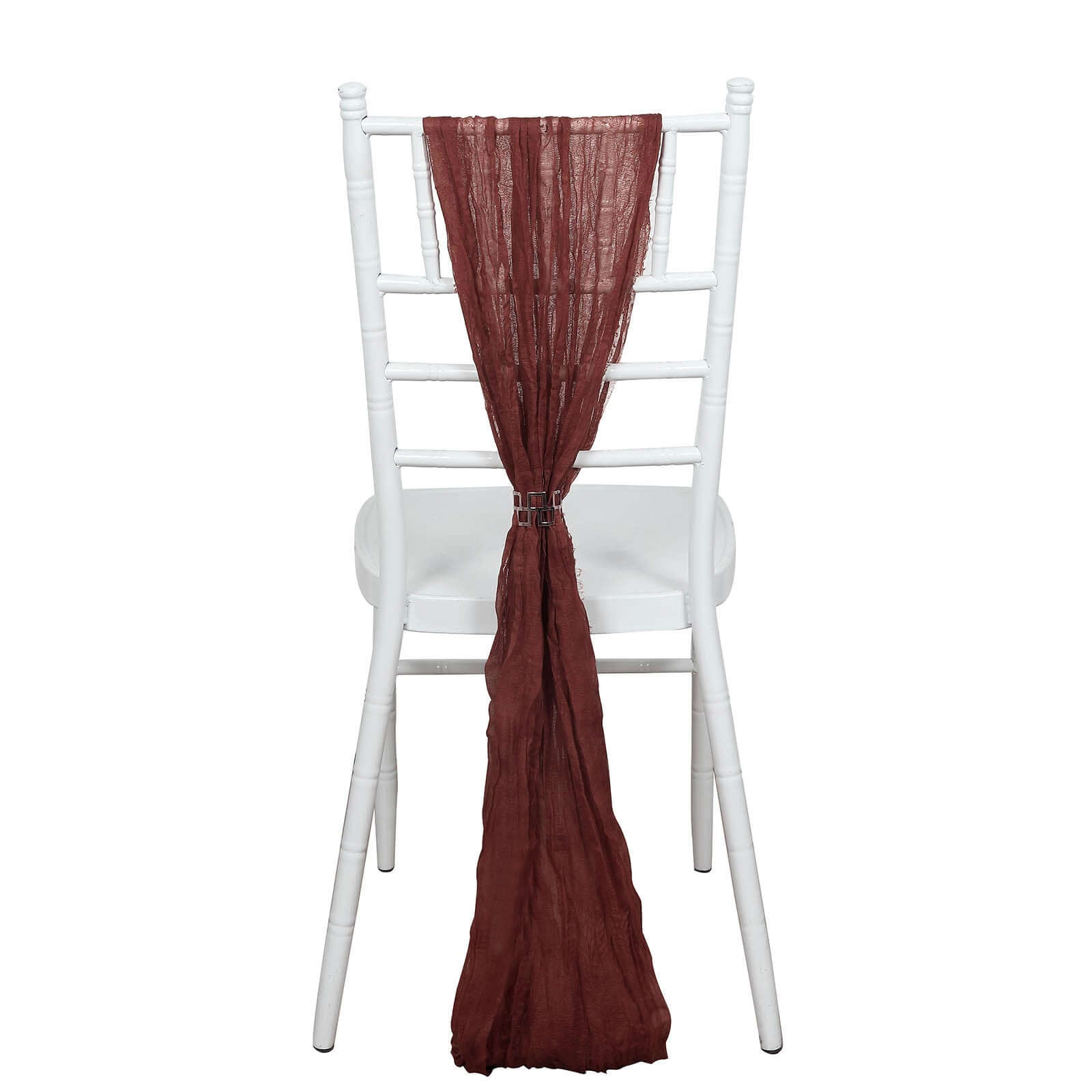5 Pack Cheesecloth Gauze 16"x88" Chair Sashes Burgundy - Boho Chair Decorations - Bell Racket Store