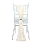 5 Pack Cheesecloth Gauze 16"x88" Chair Sashes Cream - Boho Chair Decorations - Bell Racket Store