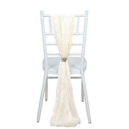5 Pack Cheesecloth Gauze 16"x88" Chair Sashes Cream - Boho Chair Decorations - Bell Racket Store