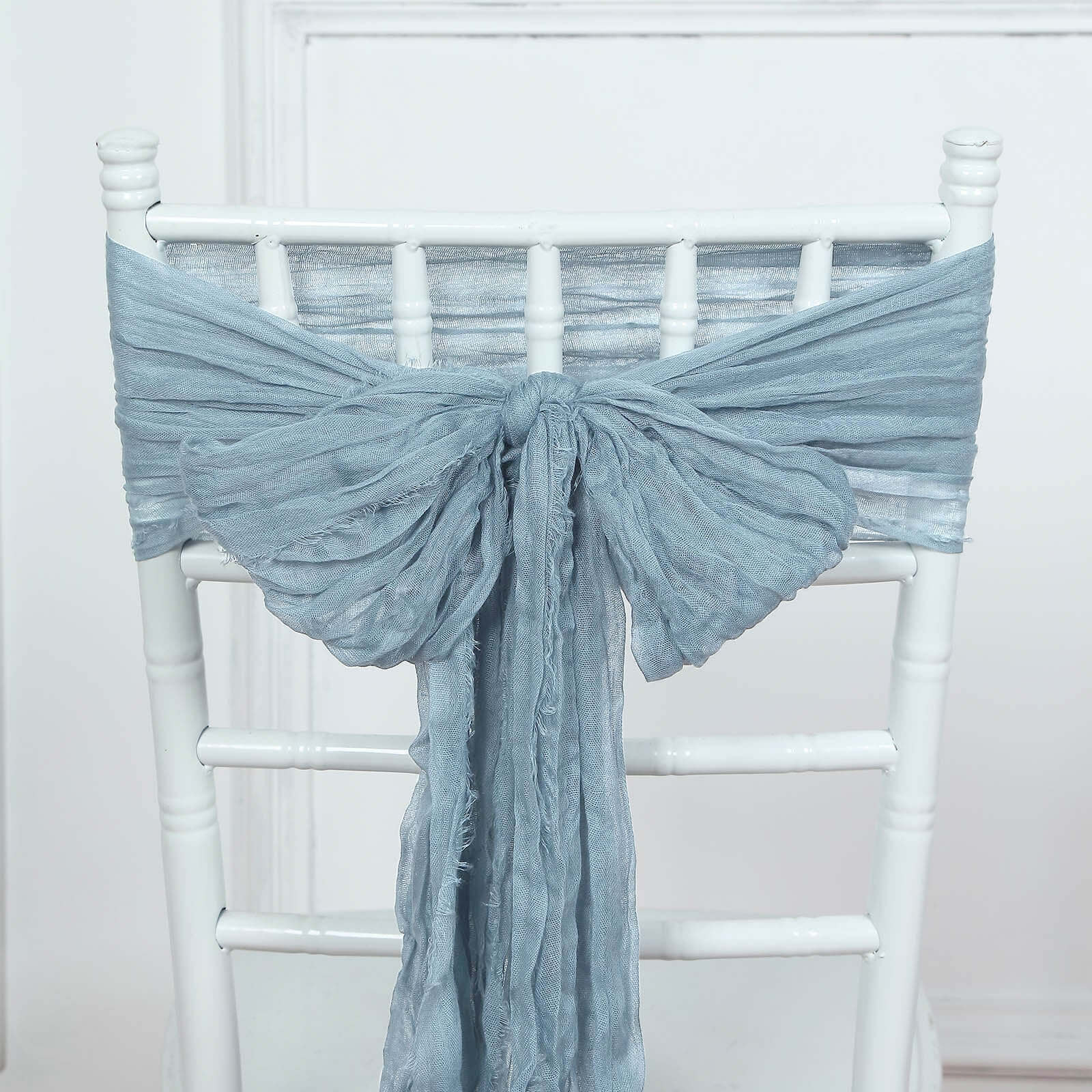 5 Pack Cheesecloth Gauze 16"x88" Chair Sashes Dusty Blue - Boho Chair Decorations - Bell Racket Store