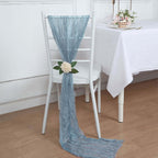 5 Pack Cheesecloth Gauze 16"x88" Chair Sashes Dusty Blue - Boho Chair Decorations - Bell Racket Store