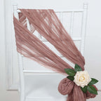 5 Pack Cheesecloth Gauze 16"x88" Chair Sashes Dusty Rose - Stylish Boho Decor for Weddings & Gatherings - Bell Racket Store