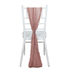 5 Pack Cheesecloth Gauze 16"x88" Chair Sashes Dusty Rose - Stylish Boho Decor for Weddings & Gatherings - Bell Racket Store