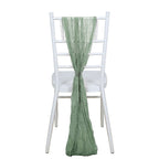 5 Pack Cheesecloth Gauze 16"x88" Chair Sashes Dusty Sage Green - Boho Chair Decorations - Bell Racket Store