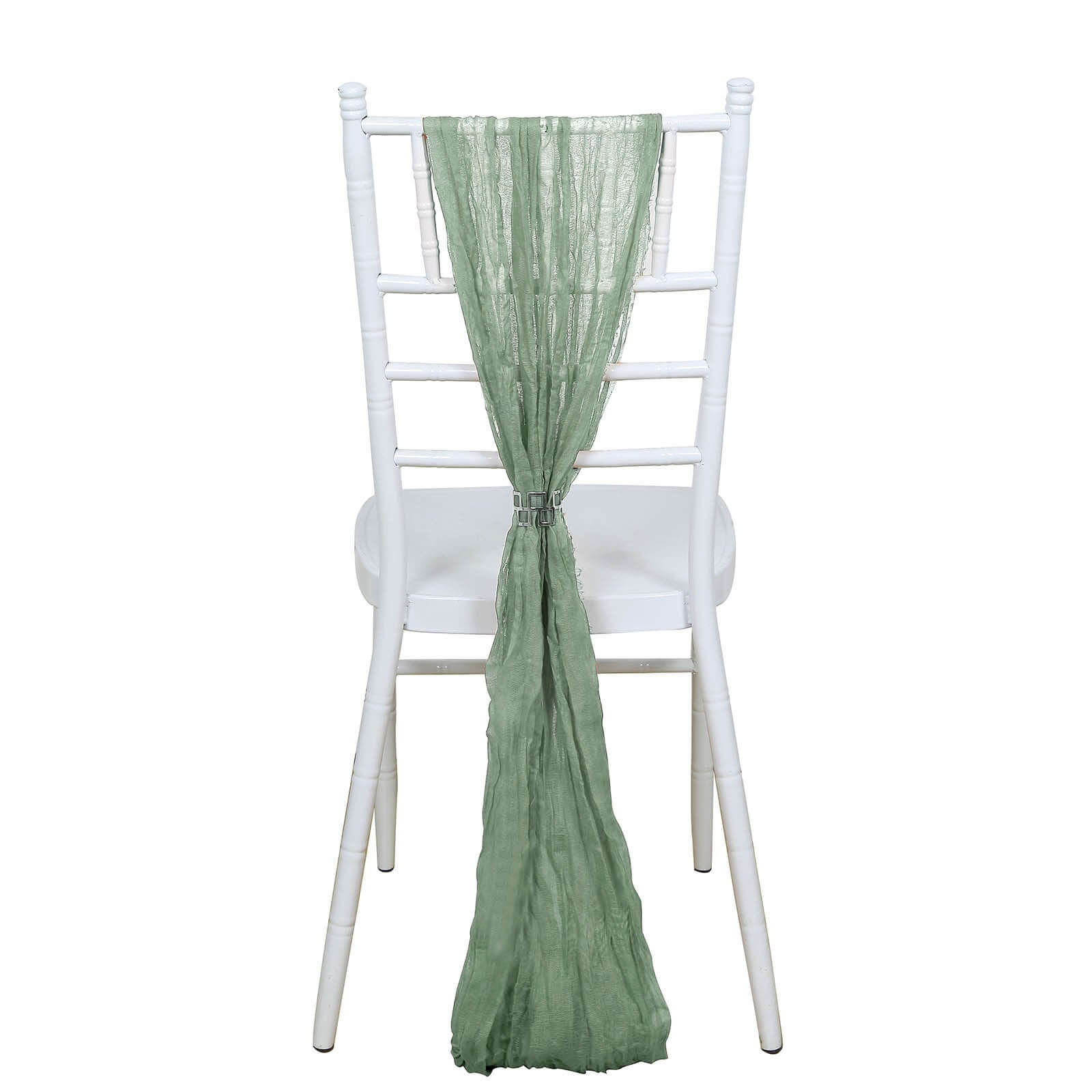 5 Pack Cheesecloth Gauze 16"x88" Chair Sashes Dusty Sage Green - Boho Chair Decorations - Bell Racket Store