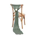 5 Pack Cheesecloth Gauze 16"x88" Chair Sashes Dusty Sage Green - Boho Chair Decorations - Bell Racket Store