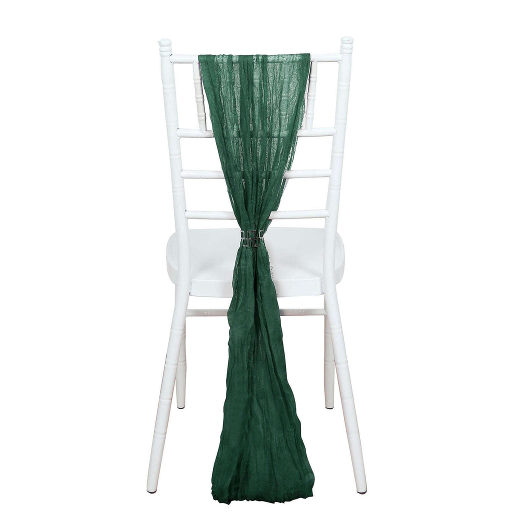 5 Pack Cheesecloth Gauze 16"x88" Chair Sashes Hunter Emerald Green - Boho Chair Decorations - Bell Racket Store