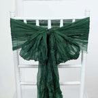 5 Pack Cheesecloth Gauze 16"x88" Chair Sashes Hunter Emerald Green - Boho Chair Decorations - Bell Racket Store