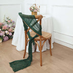 5 Pack Cheesecloth Gauze 16"x88" Chair Sashes Hunter Emerald Green - Boho Chair Decorations - Bell Racket Store