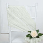 5 Pack Cheesecloth Gauze 16"x88" Chair Sashes Ivory - Stylish Boho Decor for Weddings & Gatherings - Bell Racket Store