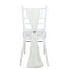 5 Pack Cheesecloth Gauze 16"x88" Chair Sashes Ivory - Stylish Boho Decor for Weddings & Gatherings - Bell Racket Store