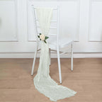 5 Pack Cheesecloth Gauze 16"x88" Chair Sashes Ivory - Stylish Boho Decor for Weddings & Gatherings - Bell Racket Store