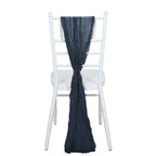 5 Pack Cheesecloth Gauze 16"x88" Chair Sashes Navy Blue - Boho Chair Decorations - Bell Racket Store