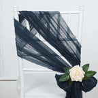 5 Pack Cheesecloth Gauze 16"x88" Chair Sashes Navy Blue - Boho Chair Decorations - Bell Racket Store