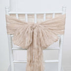 5 Pack Cheesecloth Gauze 16"x88" Chair Sashes Nude Beige - Boho Chair Decorations - Bell Racket Store