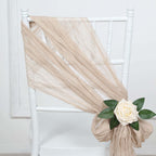 5 Pack Cheesecloth Gauze 16"x88" Chair Sashes Nude Beige - Boho Chair Decorations - Bell Racket Store