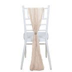 5 Pack Cheesecloth Gauze 16"x88" Chair Sashes Nude Beige - Boho Chair Decorations - Bell Racket Store