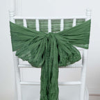 5 Pack Cheesecloth Gauze 16"x88" Chair Sashes Olive Green - Boho Chair Decorations - Bell Racket Store