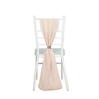 5 Pack Chiffon Chair Sashes Nude - Soft & Lightweight Designer Chair Bows 22"x78" - Bell Racket Store