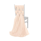 5 Pack Chiffon Chair Sashes Nude - Soft & Lightweight Designer Chair Bows 22"x78" - Bell Racket Store