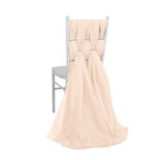 5 Pack Chiffon Chair Sashes Nude - Soft & Lightweight Designer Chair Bows 22"x78" - Bell Racket Store
