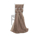 5 Pack Chiffon Chair Sashes Taupe - Soft & Lightweight Designer Chair Bows 22"x78" - Bell Racket Store