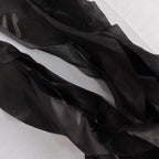 5 Pack Chiffon Satin Chair Sashes Black - Easy to Install Lustrous Ruffled Curly Willow Wedding Chair Decorations - Bell Racket Store