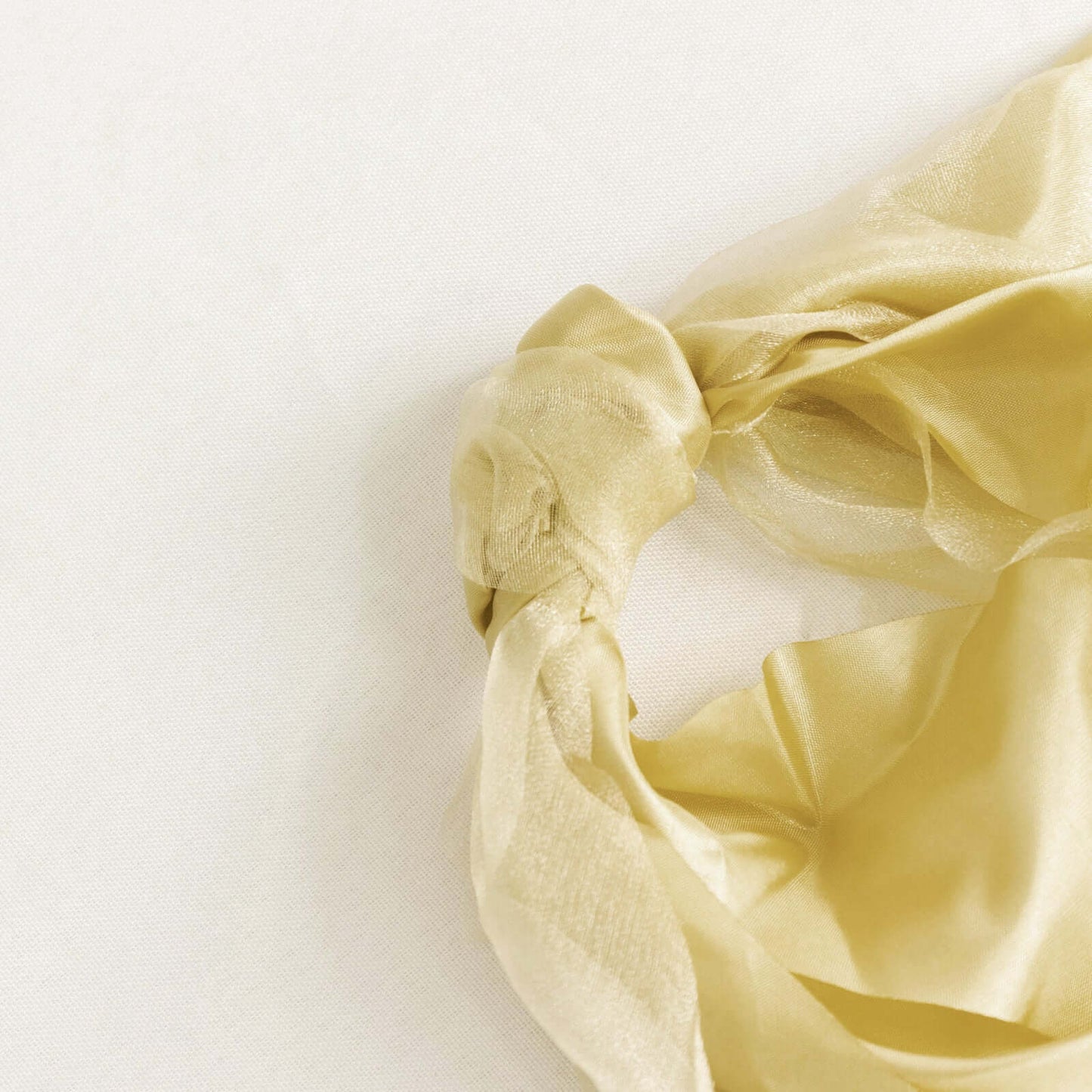 5 Pack Chiffon Satin Chair Sashes Champagne - Easy to Install Ruffled Curly Willow - Bell Racket Store