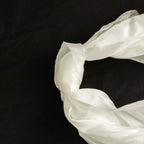 5 Pack Chiffon Satin Chair Sashes Ivory - Easy to Install Ruffled Curly Willow - Bell Racket Store