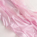 5 Pack Chiffon Satin Chair Sashes Pink - Easy to Install Ruffled Curly Willow - Bell Racket Store